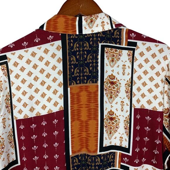 Tru Self Shirt Blouse Top Mixed Patterns Button Front Women’s L - Picture 8 of 9